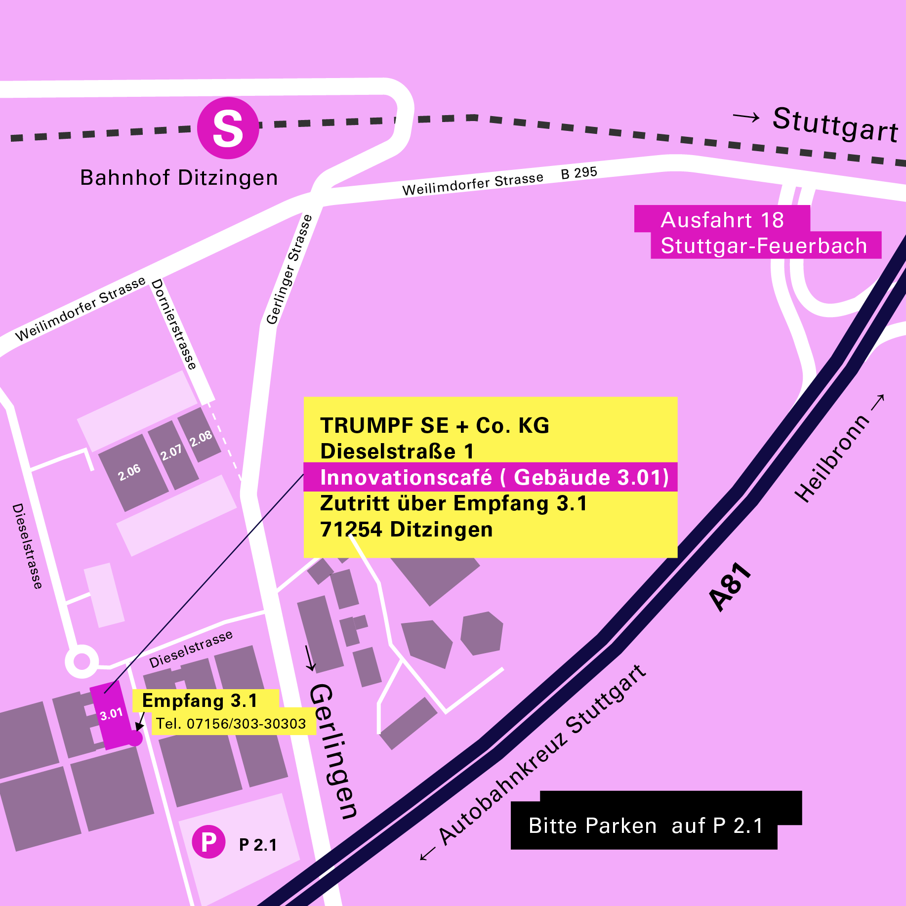 Lageplan Hackathon TRUMPF, WOT2026